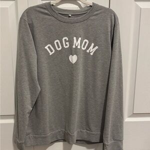 Gray 'Dog Mom' Sweatshirt